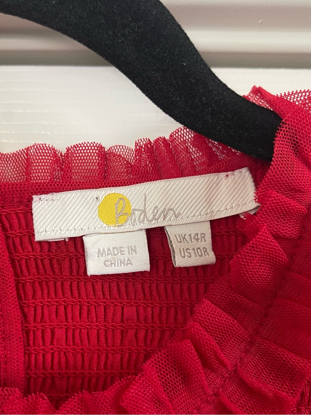 Women’s Boden Smocked Tulle Maxi Dress Red Size 10 - Picture 6 of 8